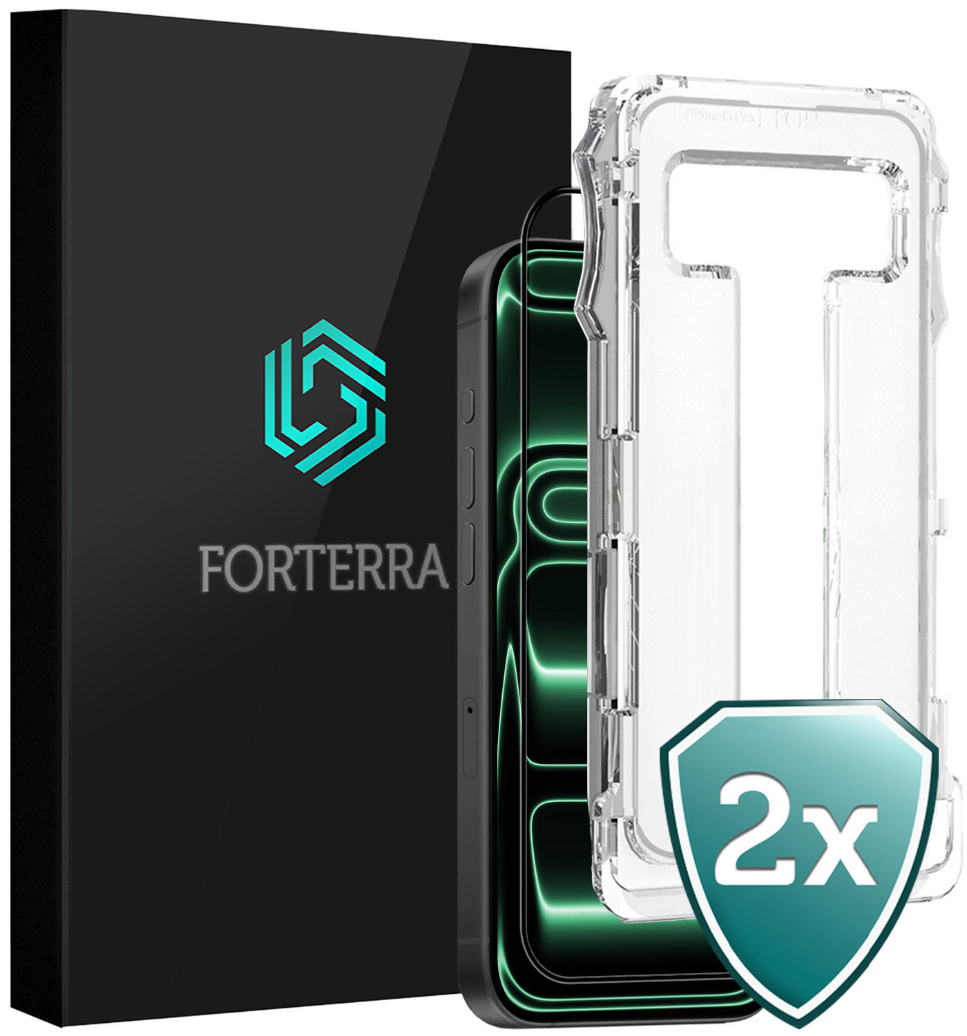 Forterra Forterra iPhone 17 Pro Hybrid Screenprotector - 2 PACK