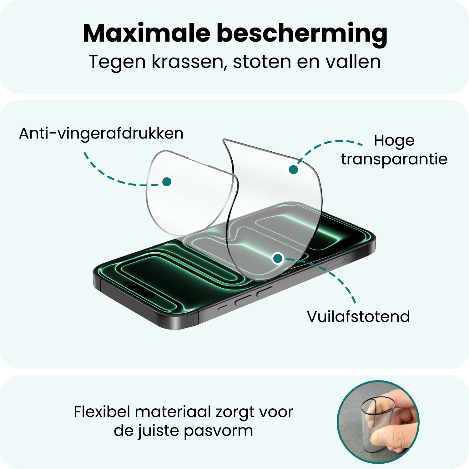 Forterra Forterra iPhone 17 Pro Max Hybrid Screenprotector - 3 PACK