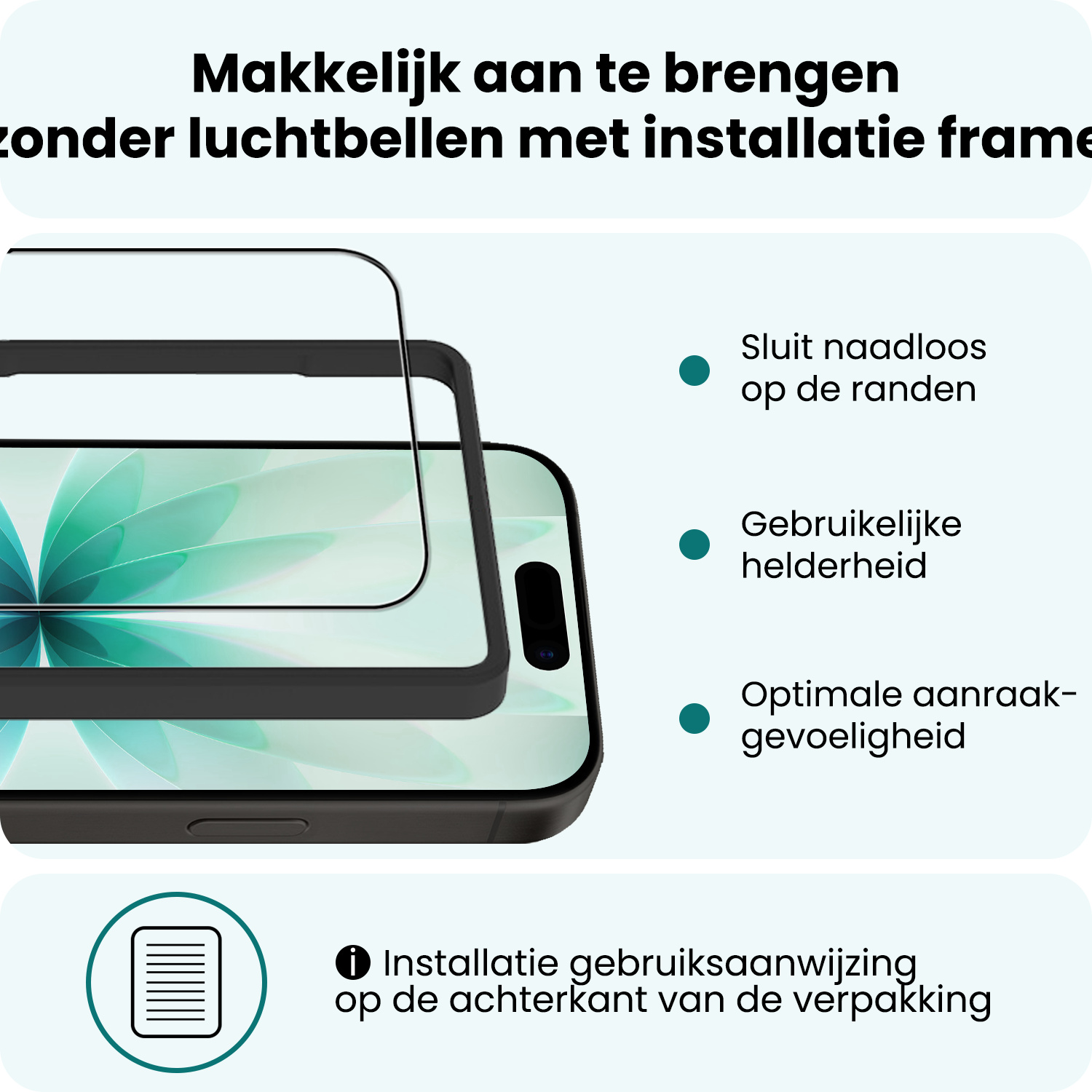 Forterra Forterra iPhone 17 Screenprotector Met Installieframe