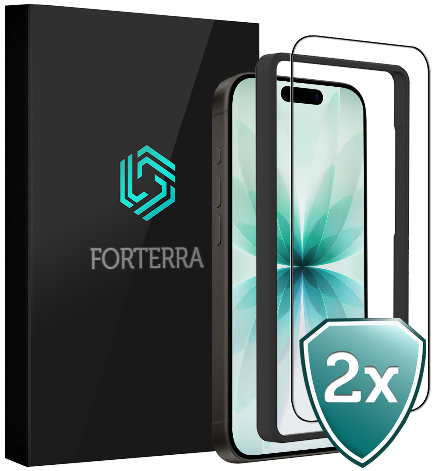 Forterra Forterra iPhone 17 Screenprotector Met Installieframe - 2 PACK