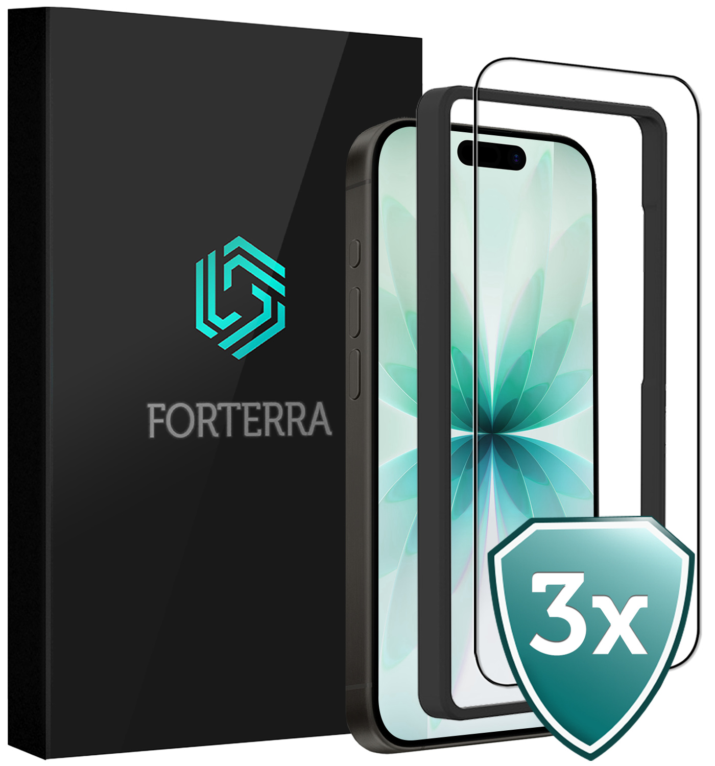 Forterra Forterra iPhone 17 Screenprotector Met Installieframe - 3 PACK