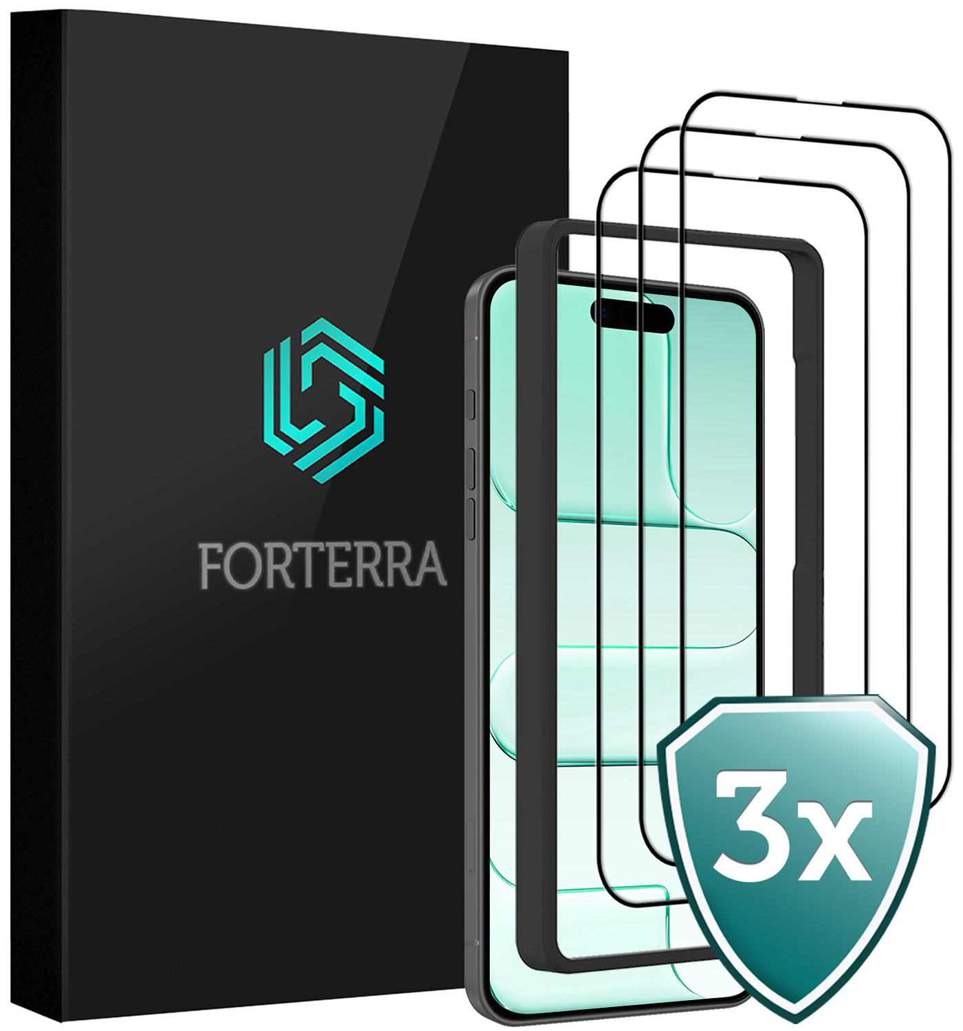 Forterra Forterra iPhone Air Screenprotector Met Installieframe - 3 PACK