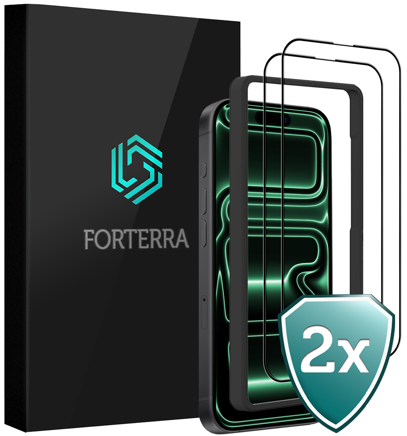 Forterra Forterra iPhone 17 Pro Screenprotector Met Installieframe - 2 PACK