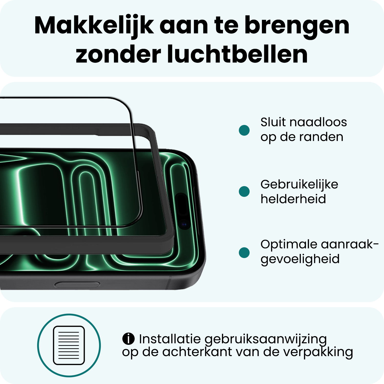 Forterra Forterra iPhone 17 Pro Screenprotector Met Installieframe - 3 PACK