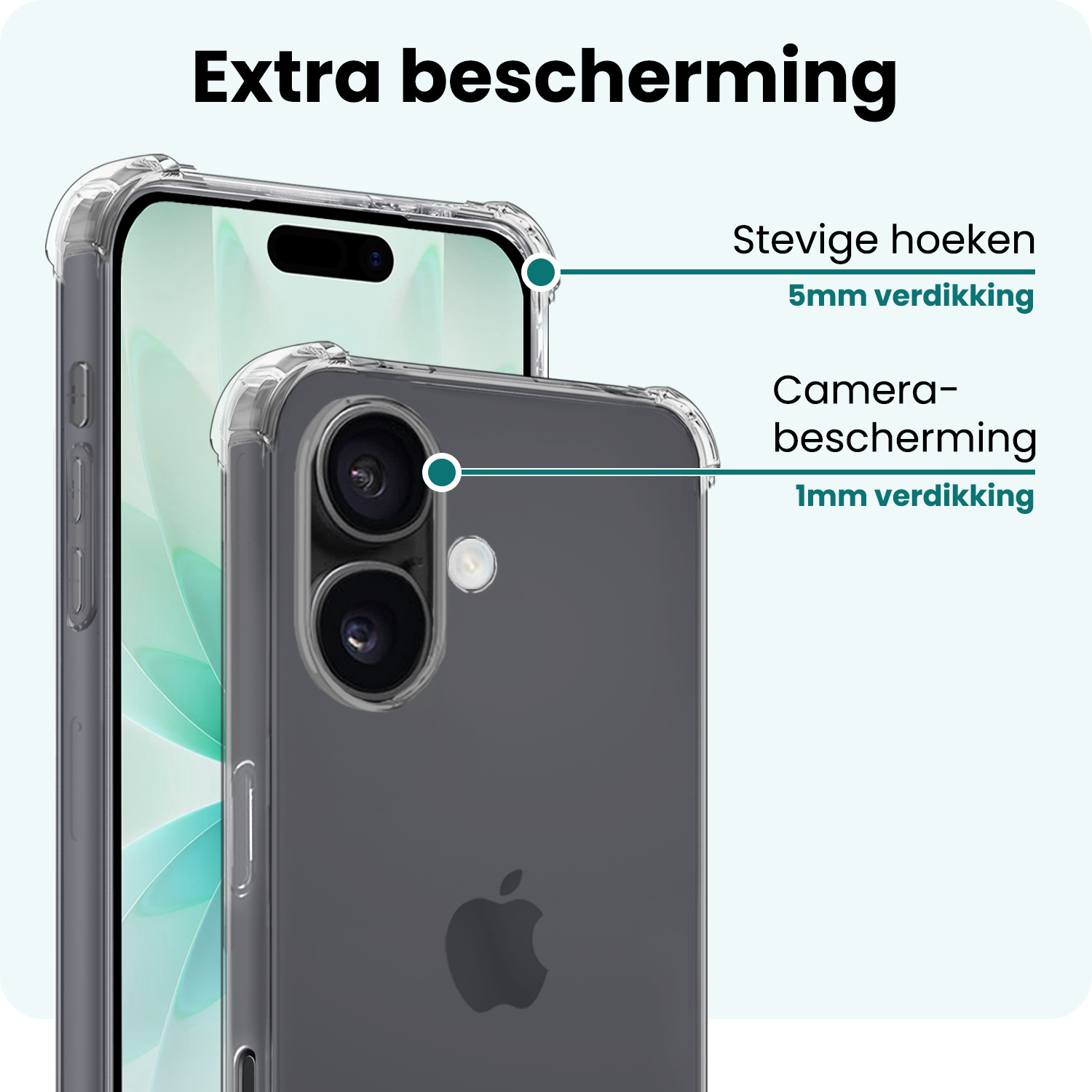 Forterra Forterra iPhone 17 Hoesje Shockproof - Transparant