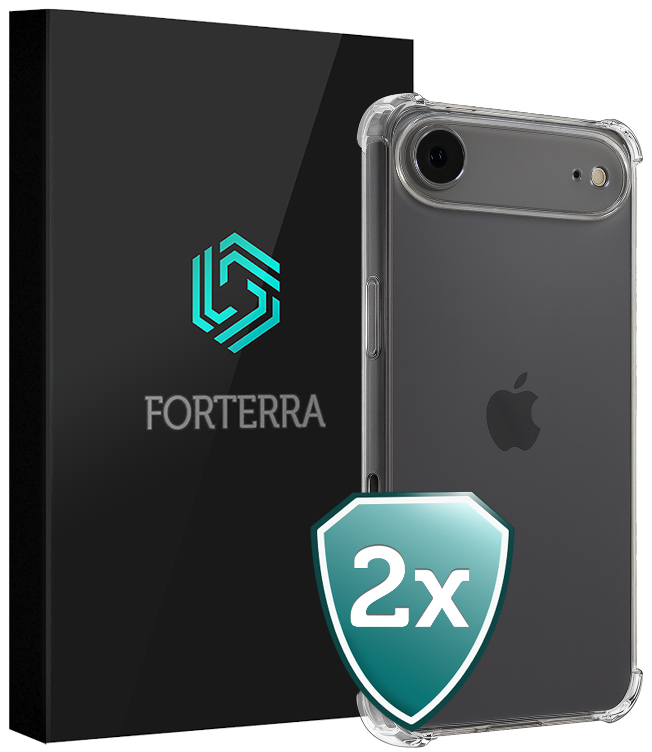 Forterra Forterra iPhone Air Hoesje Shockproof - Transparant - 2 PACK