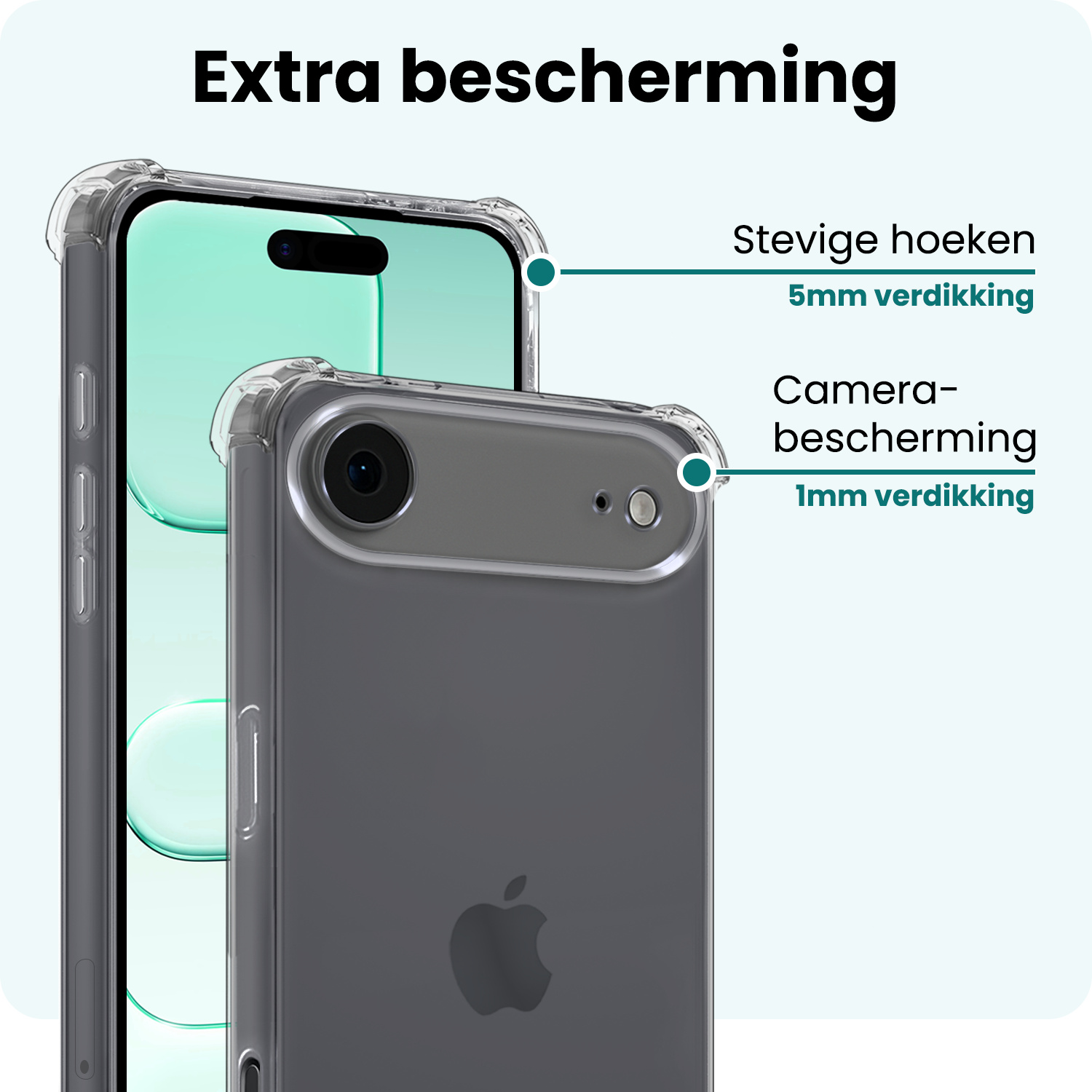 Forterra Forterra iPhone Air Hoesje Shockproof - Transparant - 2 PACK