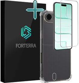 Forterra Forterra iPhone Air Hoesje Shockproof Met Screenprotector Met Dichte Notch