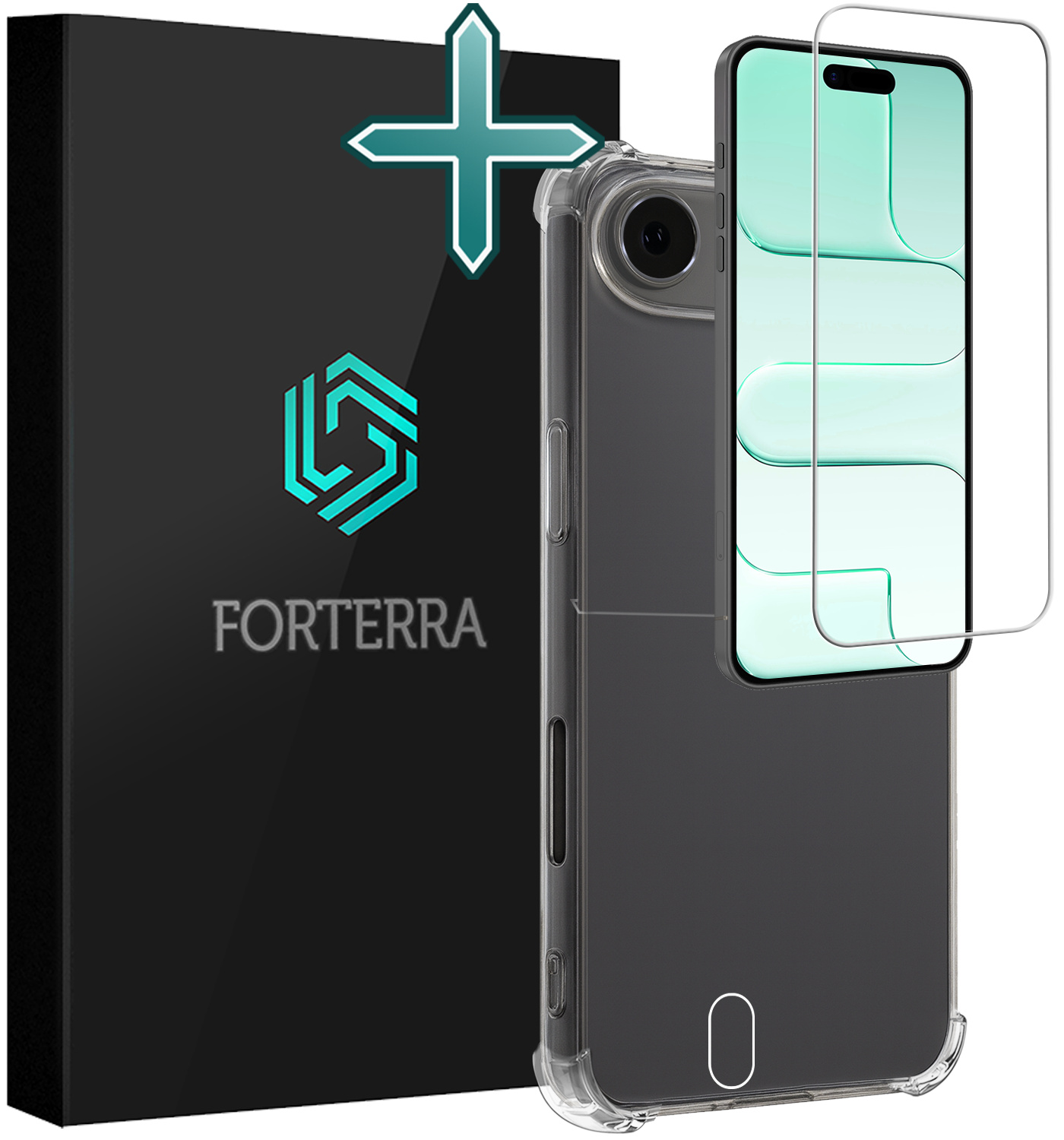 Forterra Forterra iPhone Air Hoesje Shockproof Met Screenprotector Met Dichte Notch