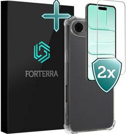 Forterra Forterra iPhone Air Hoesje Shockproof Met 2x Screenprotector Met Dichte Notch