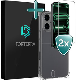 Forterra Forterra iPhone 17 Pro Hoesje Shockproof Met 2x Screenprotector Met Dichte Notch