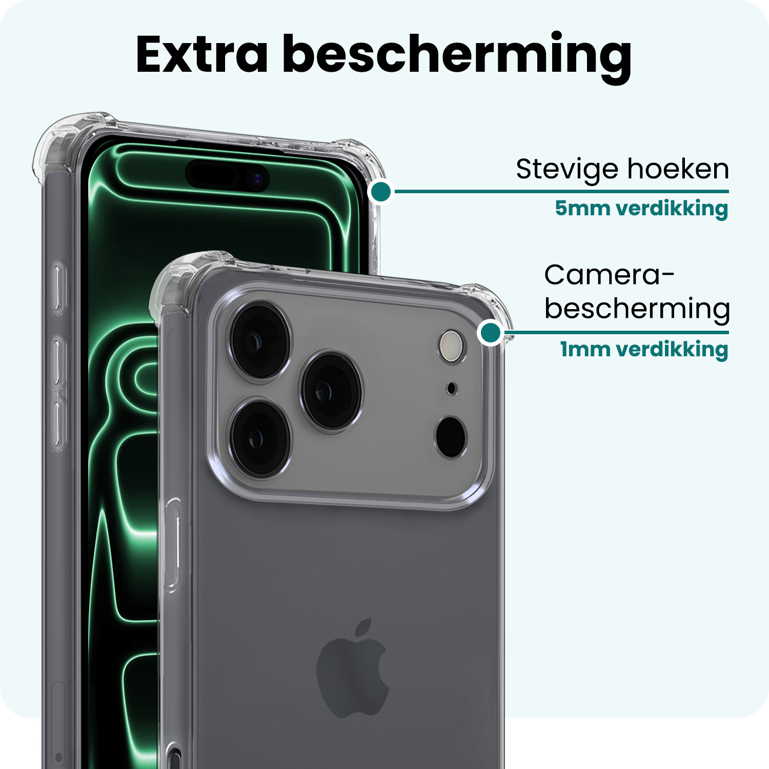 Forterra Forterra iPhone 17 Pro Max Hoesje Shockproof - Transparant