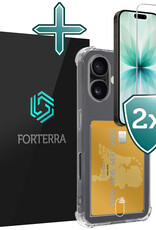 Forterra Forterra iPhone 17 Hoesje Pashouder Met Screenprotector