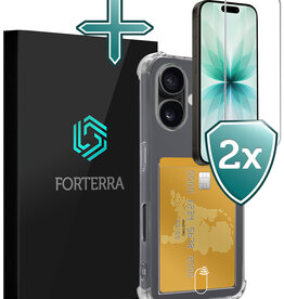 Forterra Forterra iPhone 17 Hoesje Pashouder Met 2x Screenprotector