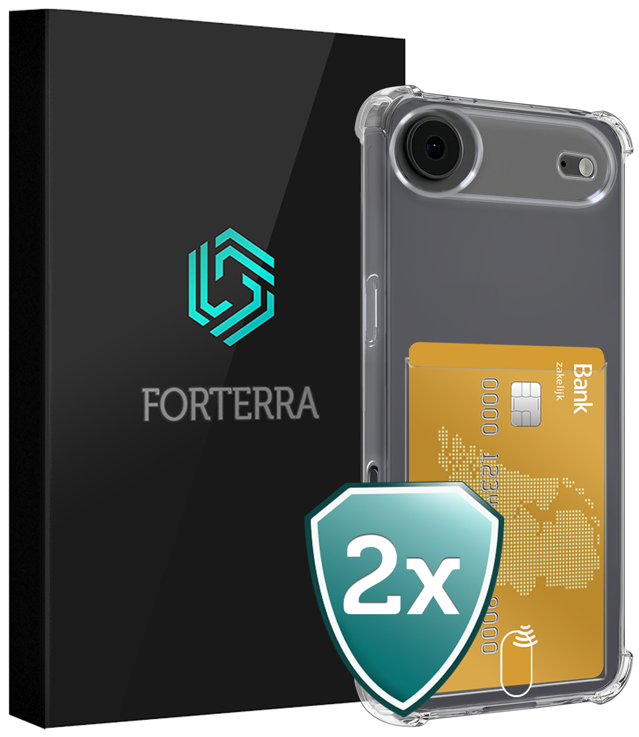 Forterra Forterra iPhone Air Hoesje Pashouder - 2 PACK