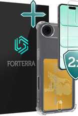 Forterra Forterra iPhone Air Hoesje Pashouder Met 2x Screenprotector