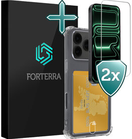 Forterra Forterra iPhone 17 Pro Max Hoesje Pashouder Met 2x Screenprotector