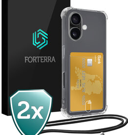 Forterra Forterra iPhone 17 Hoesje Pashouder met Koord - 2 PACK