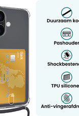 Forterra Forterra iPhone 17 Hoesje Pashouder met Koord Met 2x Screenprotector