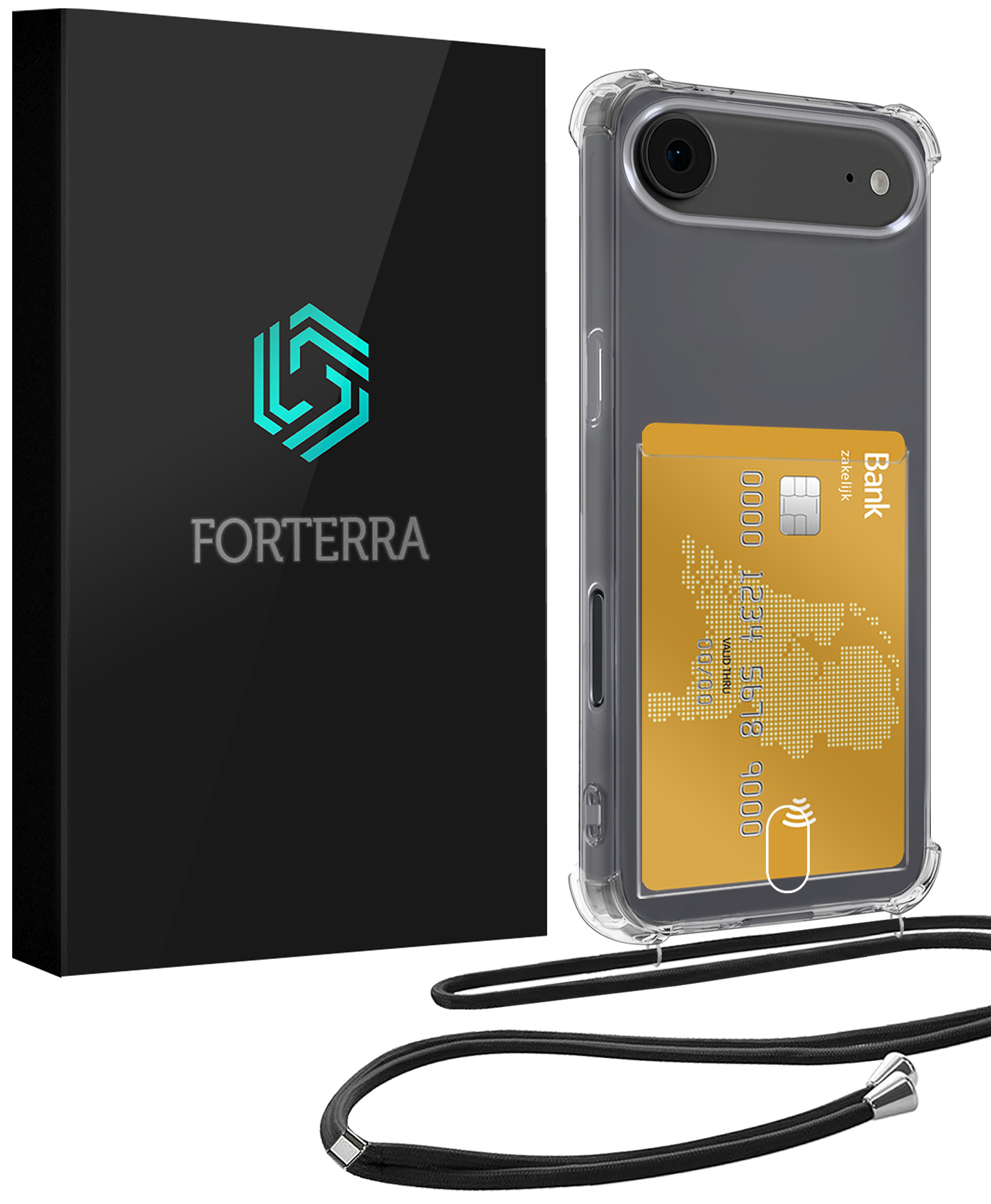 Forterra Forterra iPhone Air Hoesje Pashouder met Koord