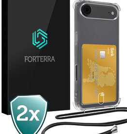Forterra Forterra iPhone Air Hoesje Pashouder met Koord - 2 PACK