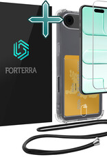 Forterra Forterra iPhone Air Hoesje Pashouder met Koord Met Screenprotector
