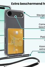 Forterra Forterra iPhone Air Hoesje Pashouder met Koord Met 2x Screenprotector
