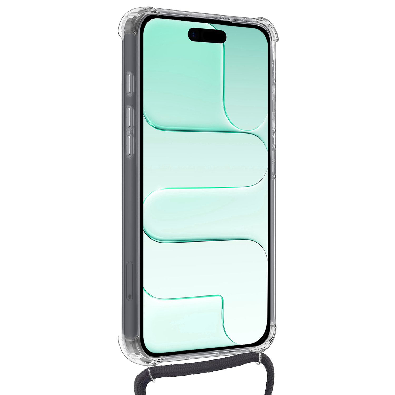 Forterra Forterra iPhone Air Hoesje Pashouder met Koord Met 2x Screenprotector