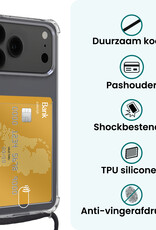 Forterra Forterra iPhone 17 Pro Hoesje Pashouder met Koord Met Screenprotector