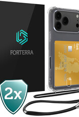 Forterra Forterra iPhone 17 Pro Max Hoesje Pashouder met Koord - 2 PACK