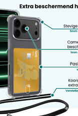 Forterra Forterra iPhone 17 Pro Max Hoesje Pashouder met Koord Met 2x Screenprotector
