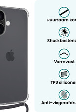 Forterra Forterra iPhone 17 Hoesje Transparant Shockproof Met Zwart Koord