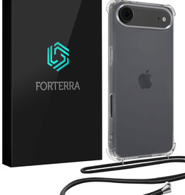 Forterra Forterra iPhone Air Hoesje Transparant Shockproof Met Zwart Koord