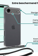 Forterra Forterra iPhone Air Hoesje Transparant Shockproof Met Zwart Koord