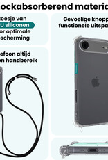 Forterra Forterra iPhone Air Hoesje Transparant Shockproof Met Zwart Koord