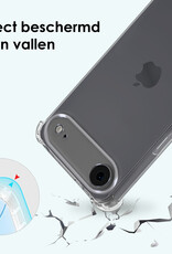 Forterra Forterra iPhone Air Hoesje Transparant Shockproof Met Zwart Koord