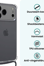Forterra Forterra iPhone 17 Pro Hoesje Transparant Shockproof Met Zwart Koord