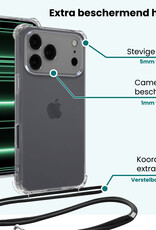 Forterra Forterra iPhone 17 Pro Hoesje Transparant Shockproof Met Zwart Koord