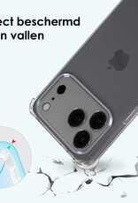 Forterra Forterra iPhone 17 Pro Max Hoesje Transparant Shockproof Met Zwart Koord