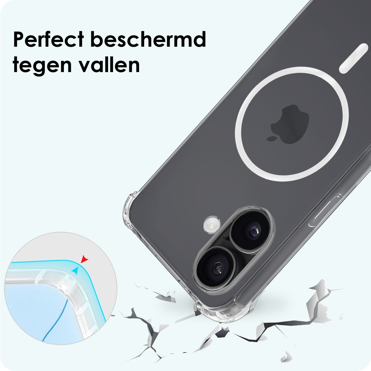 Forterra Forterra iPhone 17 Magsafe Hoesje - Transparant - 2 PACK