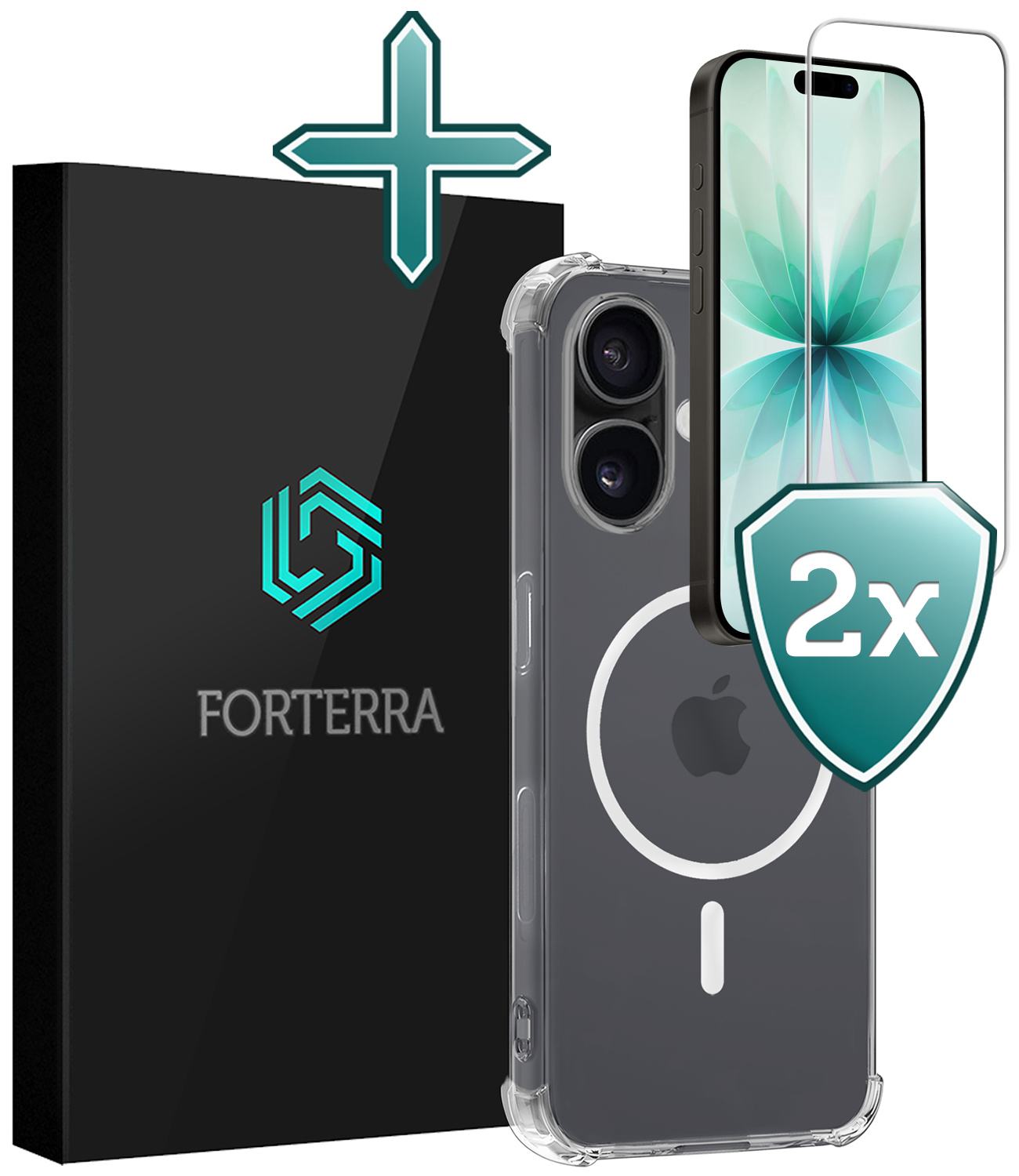 Forterra Forterra iPhone 17 Magsafe Hoesje Transparant Met Screenprotector