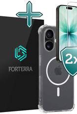 Forterra Forterra iPhone 17 Magsafe Hoesje Transparant Met 2x Screenprotector