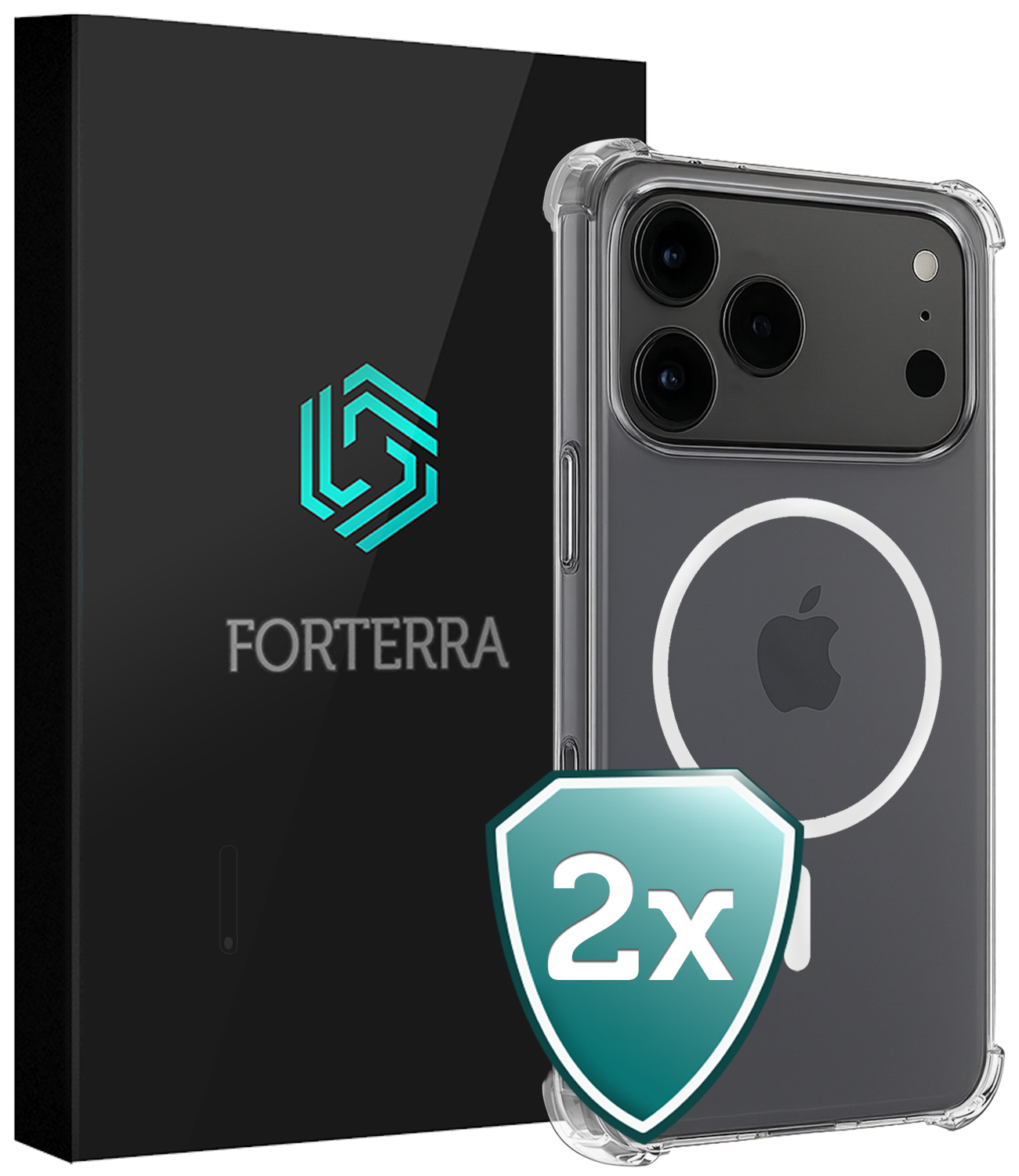 Forterra Forterra iPhone 17 Pro Max Magsafe Hoesje - Transparant - 2 PACK