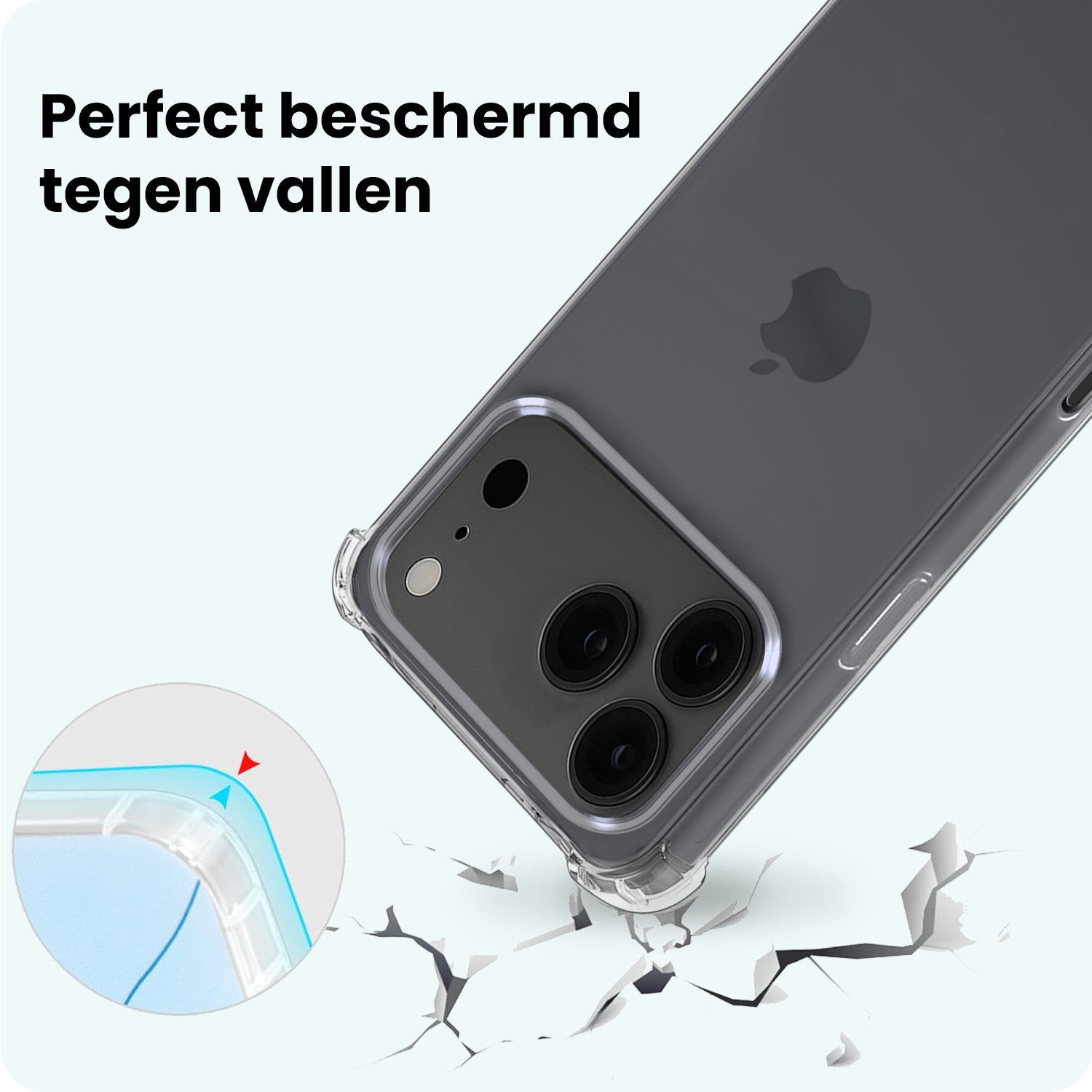 Forterra Forterra iPhone 17 Pro Max Magsafe Hoesje Transparant Met 2x Screenprotector