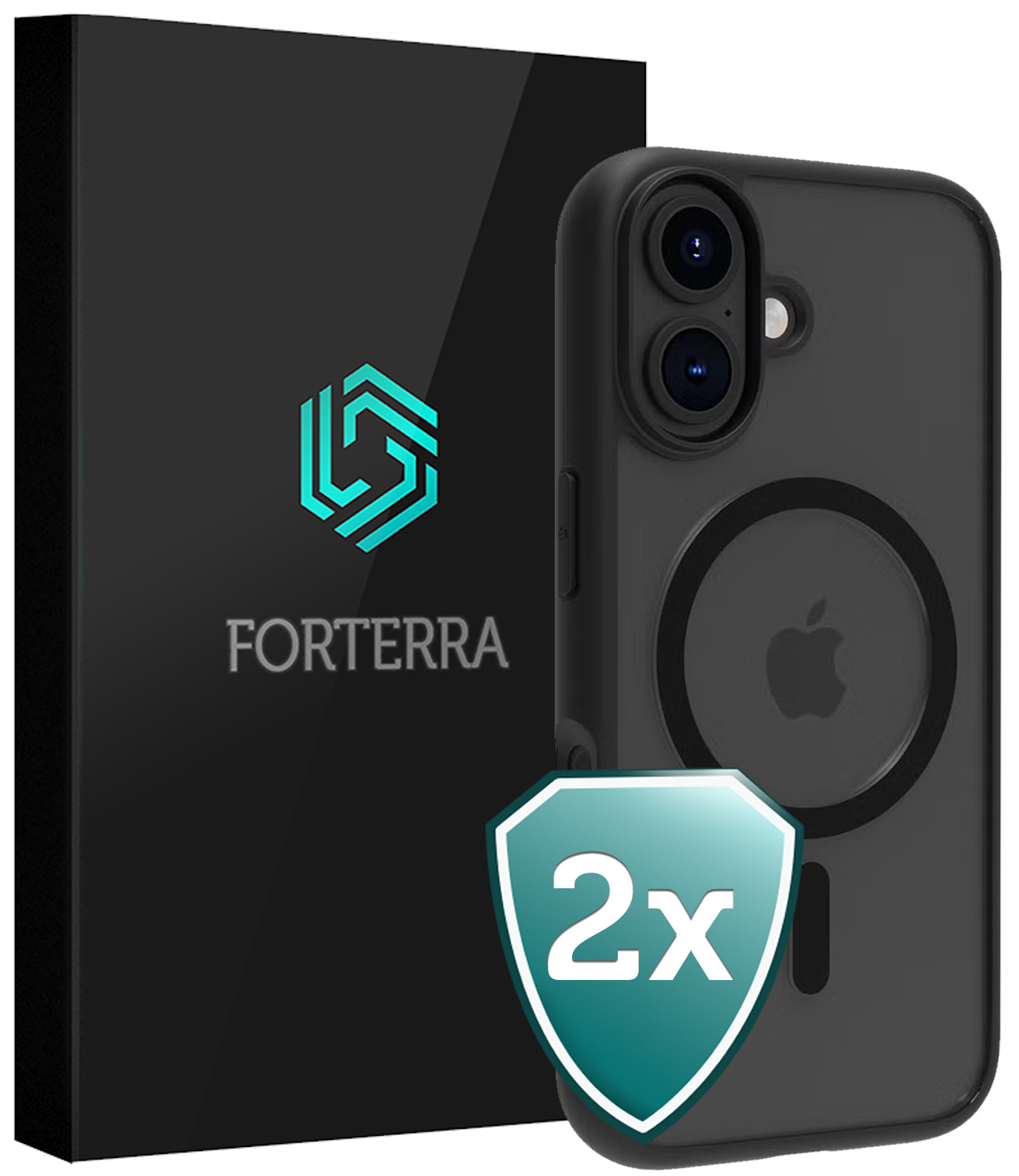 Forterra Forterra iPhone 17 Magsafe Hoesje - Zwart - 2 PACK