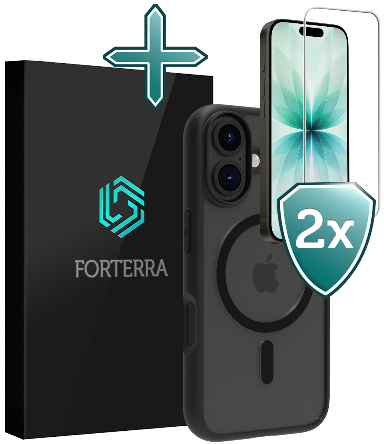 Forterra Forterra iPhone 17 Magsafe Hoesje Zwart Met 2x Screenprotector