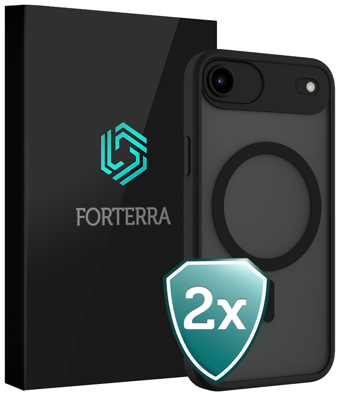 Forterra Forterra iPhone Air Magsafe Hoesje - Zwart - 2 PACK