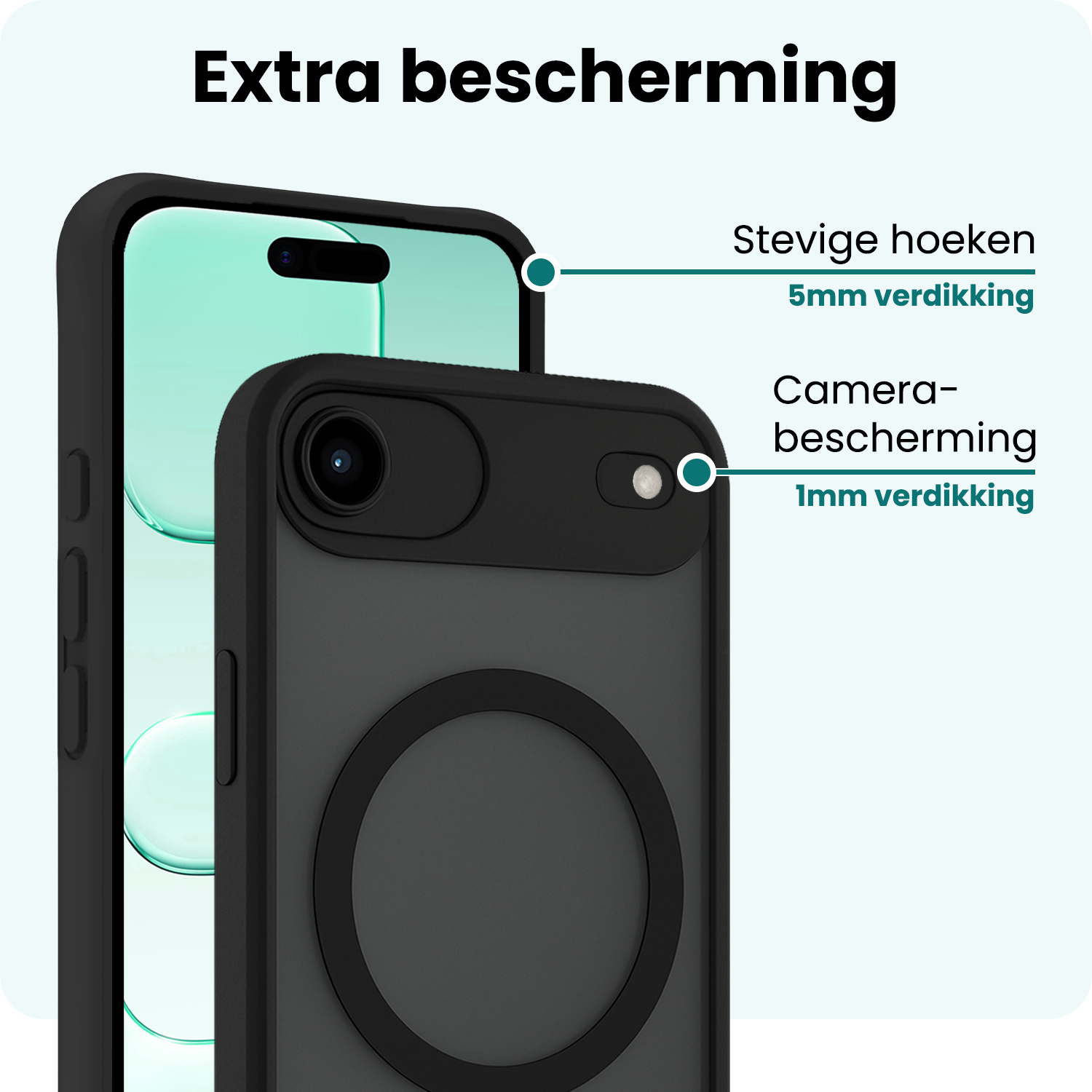 Forterra Forterra iPhone Air Magsafe Hoesje - Zwart - 2 PACK