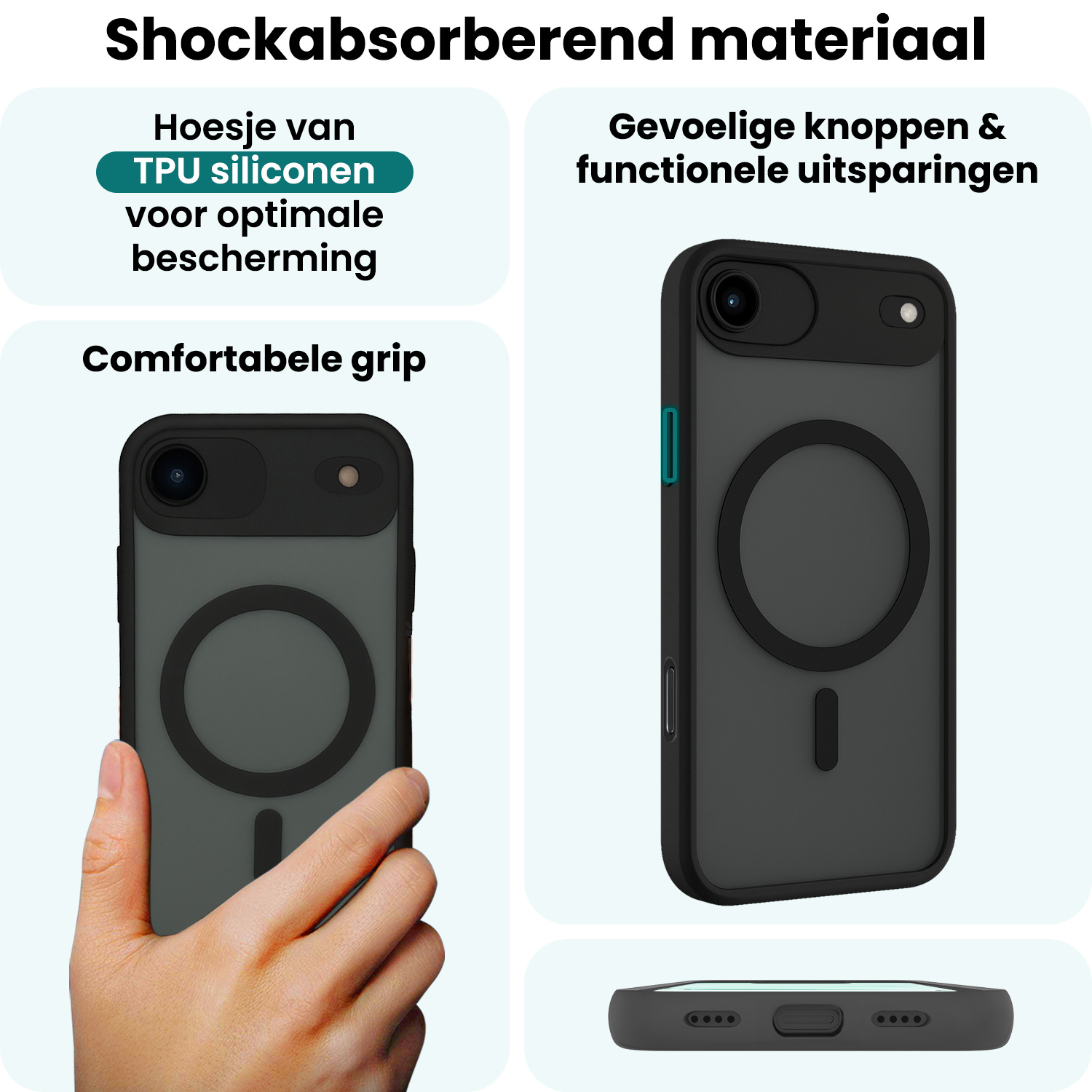 Forterra Forterra iPhone Air Magsafe Hoesje Zwart Met Screenprotector