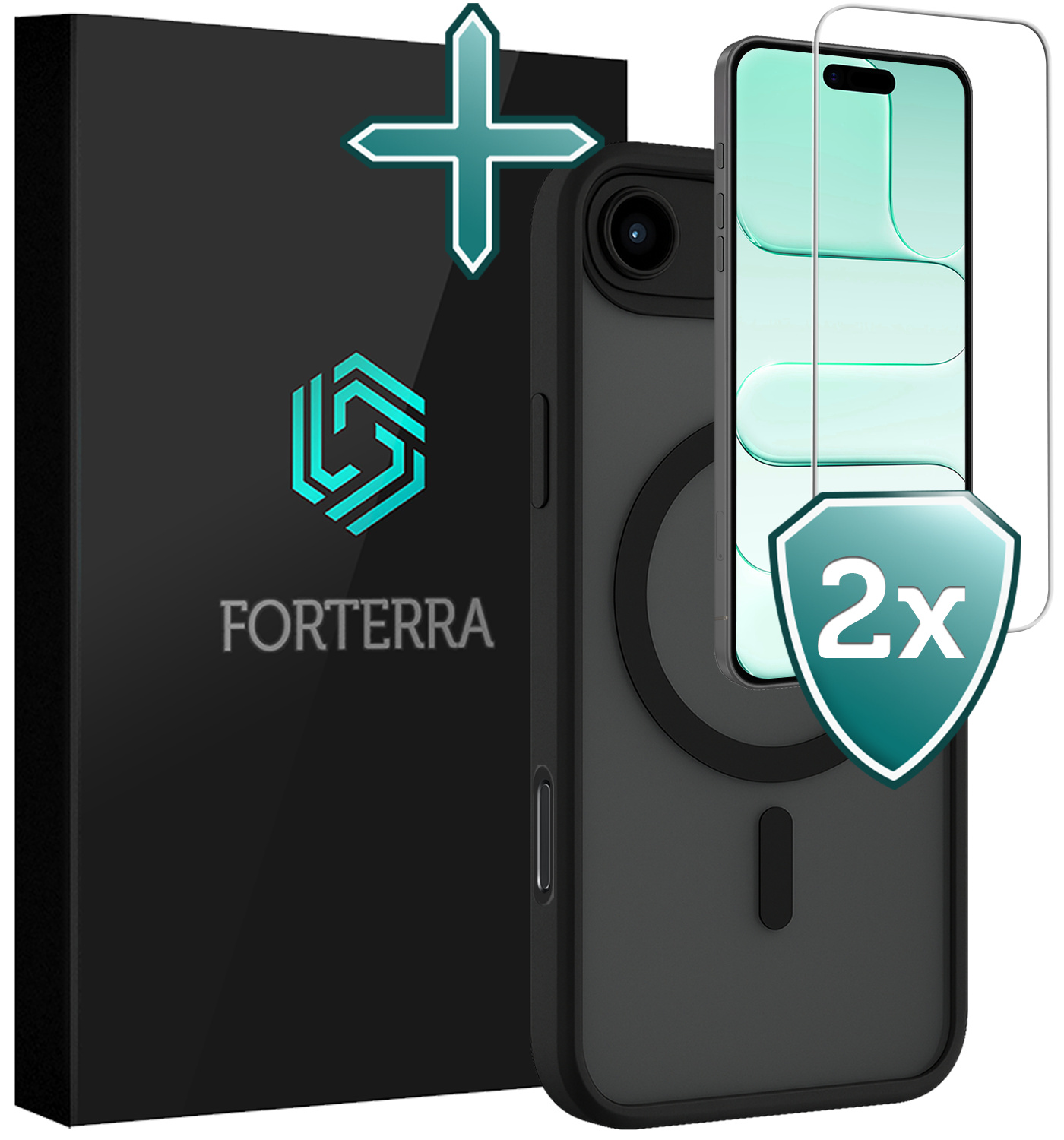 Forterra Forterra iPhone Air Magsafe Hoesje Zwart Met 2x Screenprotector